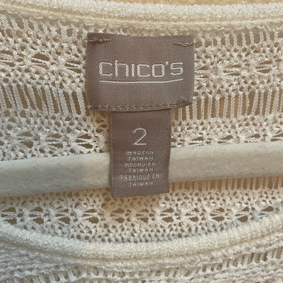 Chico’s Scoop Neck Fringe Hem Sweater - Picture 6 of 8